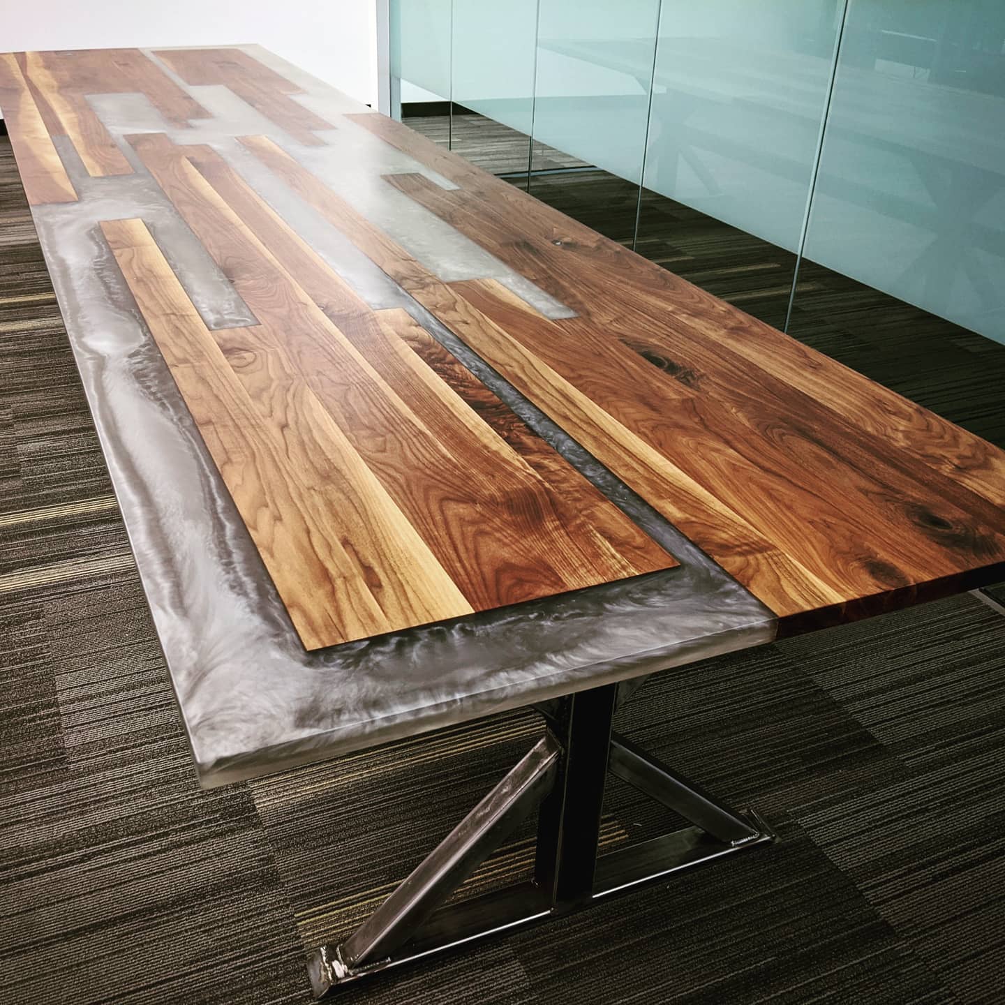 Conference Table Custom Wood and Epoxy